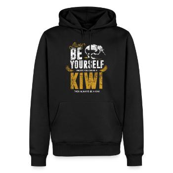 Cadeau kiwi - Sweat à capuche Premium bio Homme - noir - Devant - Nico (187cm)
