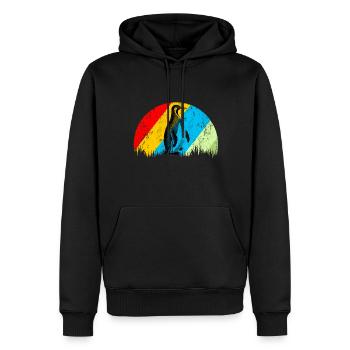 Pingouin rétro - Sweat à capuche Premium bio Homme - noir - Devant - Nico (187cm)