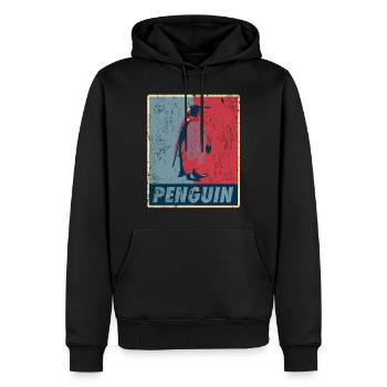 Penguin retro - Men’s Premium Organic Hoodie - black - Front - Nico (187cm)