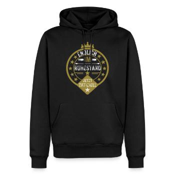 Rente - Männer Premium Bio Hoodie - Schwarz - Vorne - Nico (187cm)