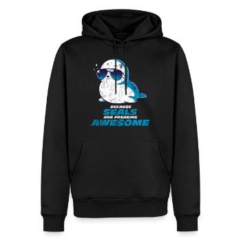 Robbe - Männer Premium Bio Hoodie - Schwarz - Vorne - Nico (187cm)