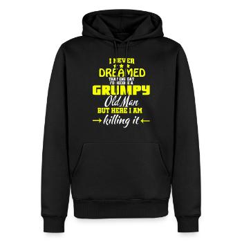 Ich würde ein mürrisches altes Mann-T-Shirt werden, mürrisches T. - Männer Premium Bio Hoodie - Schwarz - Vorne - Nico (187cm)