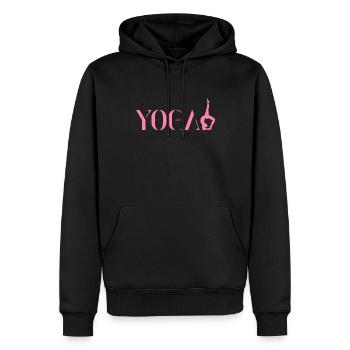 Yoga Yoga Yoga Yoga - Sweat à capuche Premium bio Homme - noir - Devant - Nico (187cm)