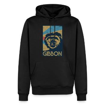Gibbon - Männer Premium Bio Hoodie - Schwarz - Vorne - Nico (187cm)