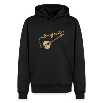 Bouzouki - Sweat à capuche Premium bio Homme - noir - Devant - Nico (187cm)