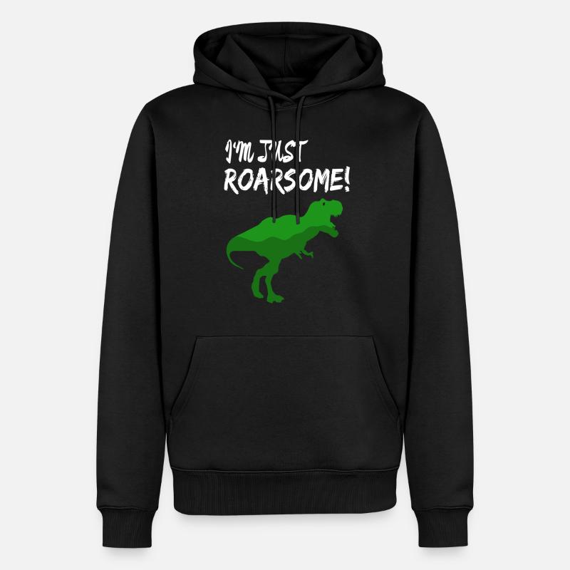 T-Rex - Männer Premium Bio Hoodie - Schwarz