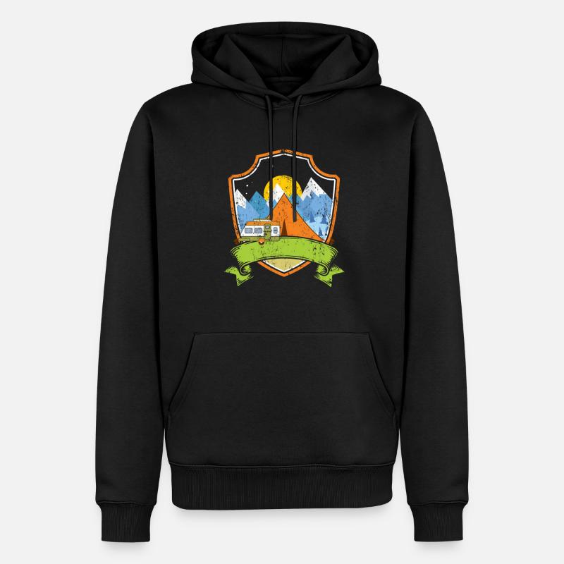Camping - Männer Premium Bio Hoodie - Schwarz