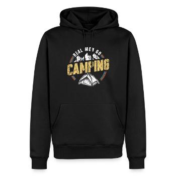 Camping - Männer Premium Bio Hoodie - Schwarz - Vorne - Nico (187cm)