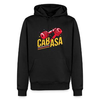 Cabasa - Männer Premium Bio Hoodie - Schwarz - Vorne - Nico (187cm)