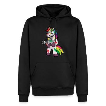 PAINTBALL Einhorn Markierer Airsoft Geschenk Kind - Männer Premium Bio Hoodie - Schwarz - Vorne - Nico (187cm)