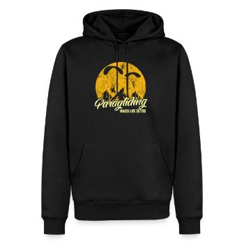 Gleitschirmfliegen - Männer Premium Bio Hoodie - Schwarz - Vorne - Nico (187cm)