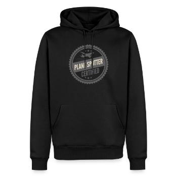 Planespotter - Männer Premium Bio Hoodie - Schwarz - Vorne - Nico (187cm)