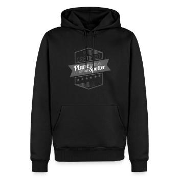 Planespotter - Männer Premium Bio Hoodie - Schwarz - Vorne - Nico (187cm)