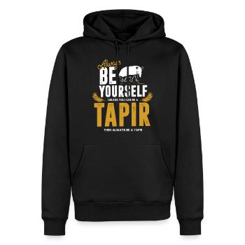 Tapire - Männer Premium Bio Hoodie - Schwarz - Vorne - Nico (187cm)