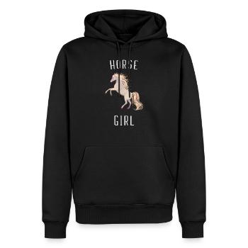 Fille de cheval qui aime la conception de chevaux - Sweat à capuche Premium bio Homme - noir - Devant - Nico (187cm)