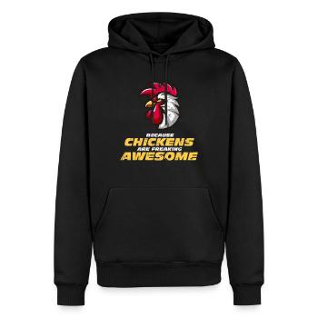 Chicken - Men’s Premium Organic Hoodie - black - Front - Nico (187cm)