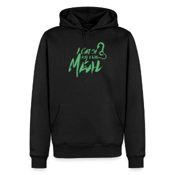 Fisherman - Men’s Premium Organic Hoodie - black - Front - Nico (187cm)