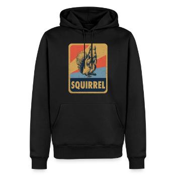 Eichhörnchen Nagetier Zootier Retro Geschenk - Männer Premium Bio Hoodie - Schwarz - Vorne - Nico (187cm)