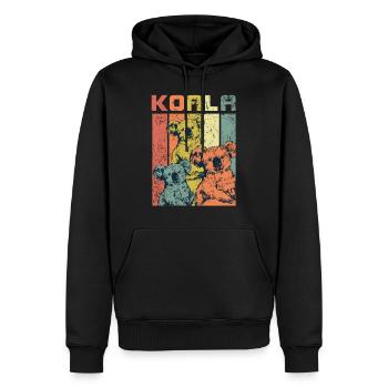 koala - Sweat à capuche Premium bio Homme - noir - Devant - Nico (187cm)