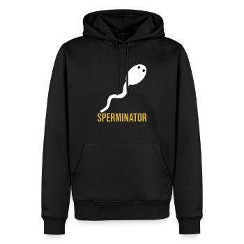 Sperminateur - Sweat à capuche Premium bio Homme - noir - Devant - Nico (187cm)