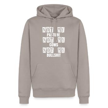 Cow farm farmer stall milk gift - Men’s Premium Organic Hoodie - taupe - Front - Nico (187cm)