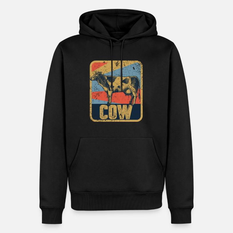 vache - Sweat à capuche Premium bio Homme - noir
