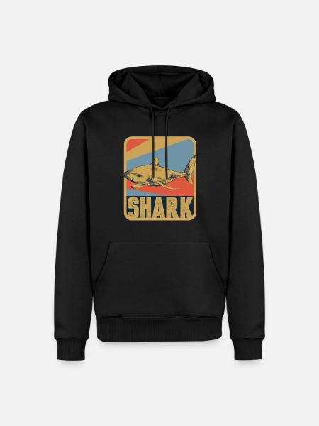 Hai Fisch - Männer Premium Bio Hoodie - Schwarz