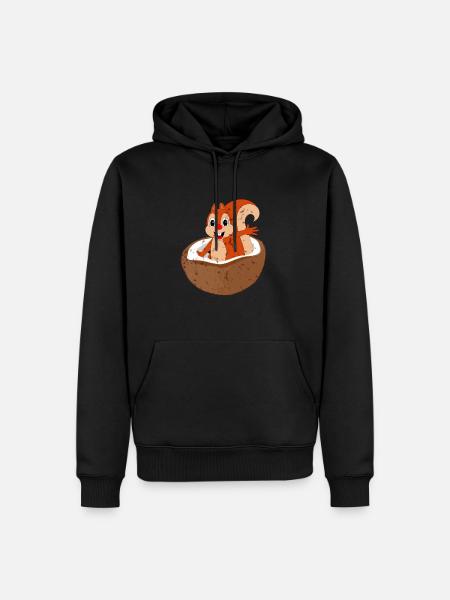 Squirrel and Nut Hazelnut Tree Nut Acorn - Men’s Premium Organic Hoodie - black