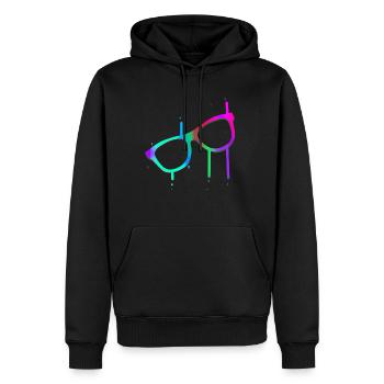 Lunettes - Sweat à capuche Premium bio Homme - noir - Devant - Nico (187cm)