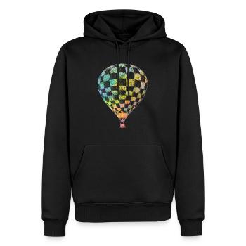 Ballon - rétro - Sweat à capuche Premium bio Homme - noir - Devant - Nico (187cm)