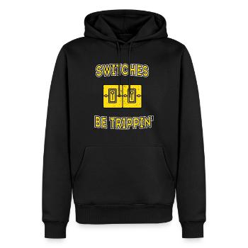 Electrician Electricity Electricity Electricity Construction Site - Men’s Premium Organic Hoodie - black - Front - Nico (187cm)