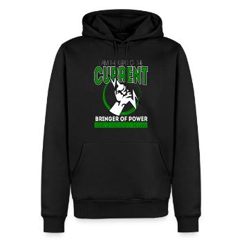 Electrician Electricity Electricity Electricity Construction Site - Men’s Premium Organic Hoodie - black - Front - Nico (187cm)