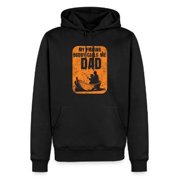Cadeau de fille fils de pêche - Sweat à capuche Premium bio Homme - noir - Devant - Nico (187cm)