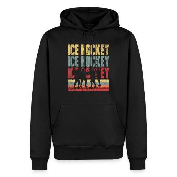 hockey - Sweat à capuche Premium bio Homme - noir - Devant - Nico (187cm)
