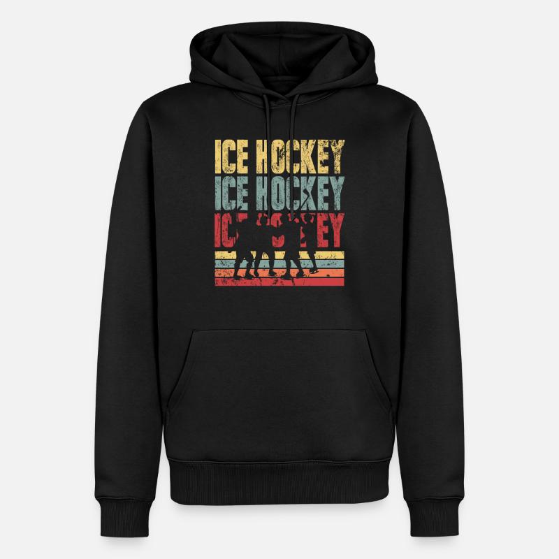 Eishockey - Männer Premium Bio Hoodie - Schwarz