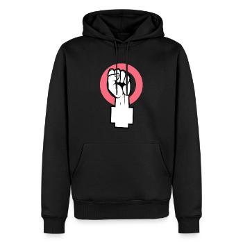 femmes révolutionnaires femmes power féministe - Sweat à capuche Premium bio Homme - noir - Devant - Nico (187cm)