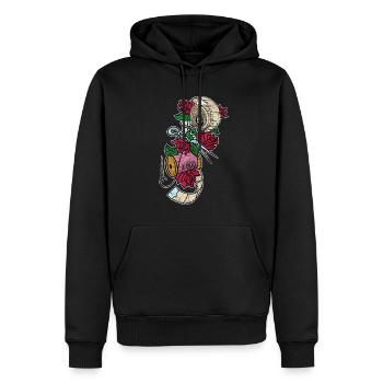 couture - Sweat à capuche Premium bio Homme - noir - Devant - Nico (187cm)
