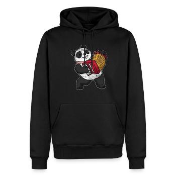 Akkordeon Panda - Männer Premium Bio Hoodie - Schwarz - Vorne - Nico (187cm)