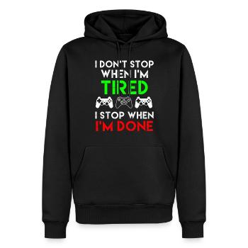 Citation Gaming Jeu Vidéo Geek Gamer Gift - Sweat à capuche Premium bio Homme - noir - Devant - Nico (187cm)