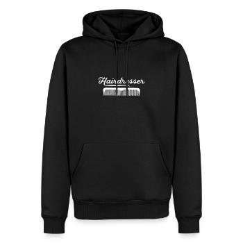 Frisör Friseuse Haar Friseursalon Haare schneiden - Männer Premium Bio Hoodie - Schwarz - Vorne - Nico (187cm)