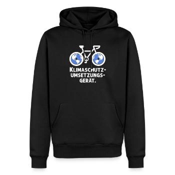 Klimaschutz Fahrrad Umweltschutz Natur Geschenk - Männer Premium Bio Hoodie - Schwarz - Vorne - Nico (187cm)