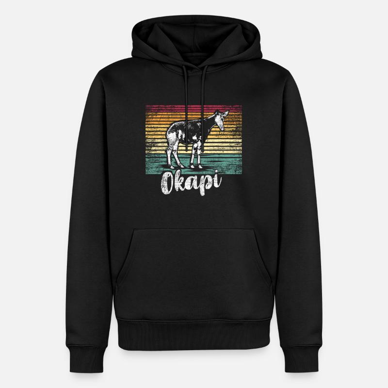 Okapi Geschenk - Männer Premium Bio Hoodie - Schwarz