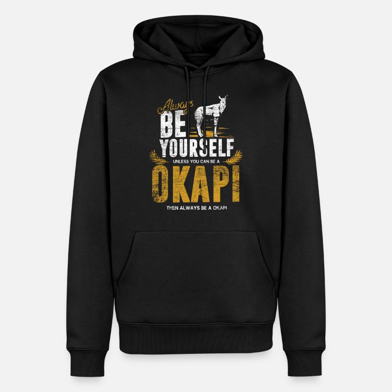 Okapi Geschenk - Männer Premium Bio Hoodie - Schwarz