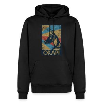 Okapi cadeau - Sweat à capuche Premium bio Homme - noir - Devant - Nico (187cm)