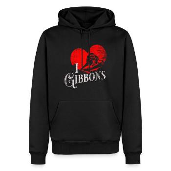 Cadeau Gibbon - Sweat à capuche Premium bio Homme - noir - Devant - Nico (187cm)