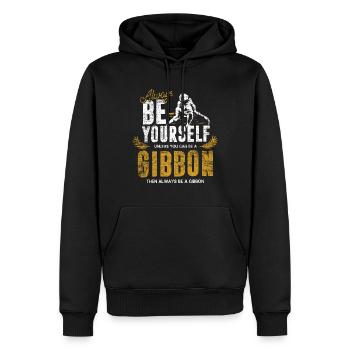 Cadeau Gibbon - Sweat à capuche Premium bio Homme - noir - Devant - Nico (187cm)