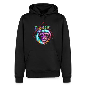 Cadeau Gibbon - Sweat à capuche Premium bio Homme - noir - Devant - Nico (187cm)