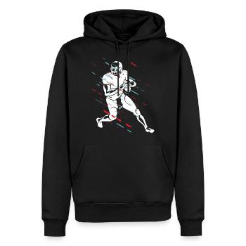 American football - Männer Premium Bio Hoodie - Schwarz - Vorne - Nico (187cm)