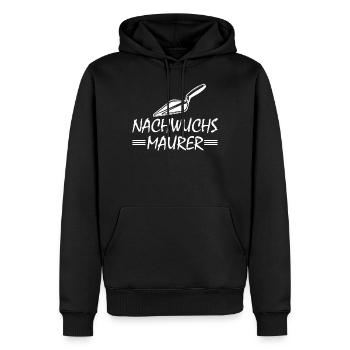 Lustiges Geschenk MAURER - NACHWUCHSMAURER - Männer Premium Bio Hoodie - Schwarz - Vorne - Nico (187cm)