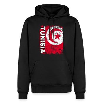 TUNESIEN FLAGGE Tunesische Fahne groß retro - Männer Premium Bio Hoodie - Schwarz - Vorne - Nico (187cm)